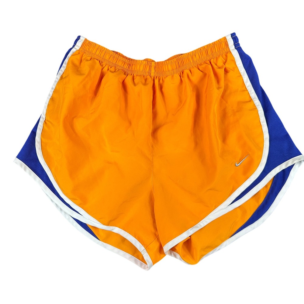 Nike Dri-FIT Tempo Running Shorts Orange Blue White Womens Medium Activewear
